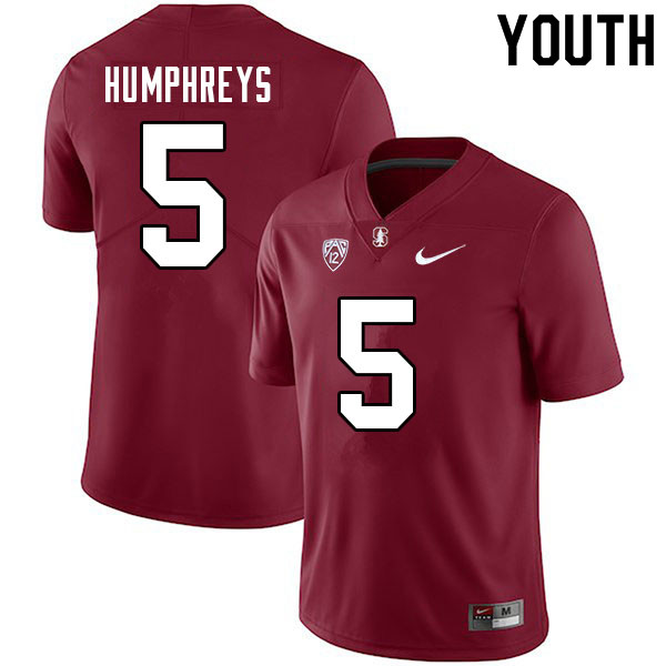 Youth #5 John Humphreys Stanford Cardinal College Football Jerseys Sale-Cardinal - Click Image to Close